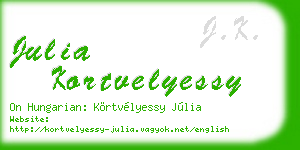 julia kortvelyessy business card
